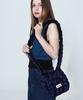 Acho Velvet Knitted Pompon Crossbody Bag_Navy