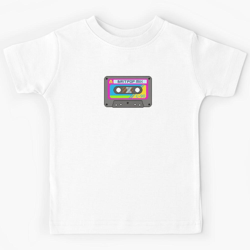 Pixel Art Britpop Cassette Tape Kids T-Shirt 120