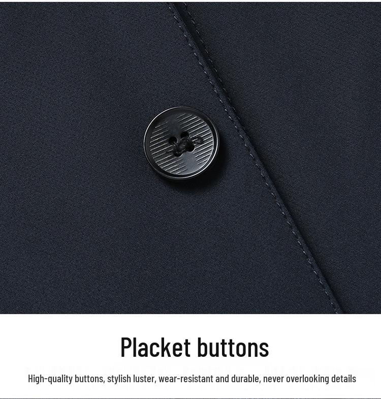 2026 Spring/Autumn Men's Plus Size Business Casual Lapel Jacket - Middle-aged Windbreaker Coat