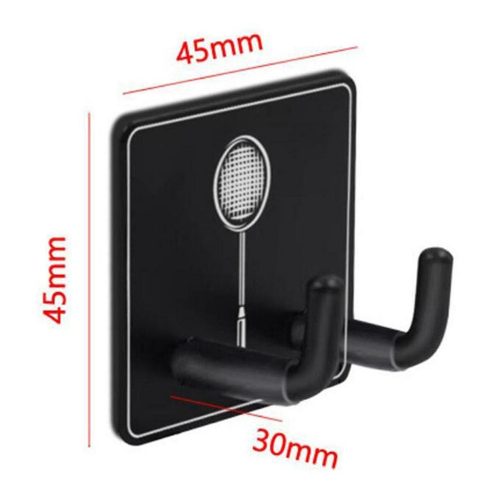 1Pcs No Hole Tennis Racket Holder Storage Rack Racket Hanger Durable Wall Hook