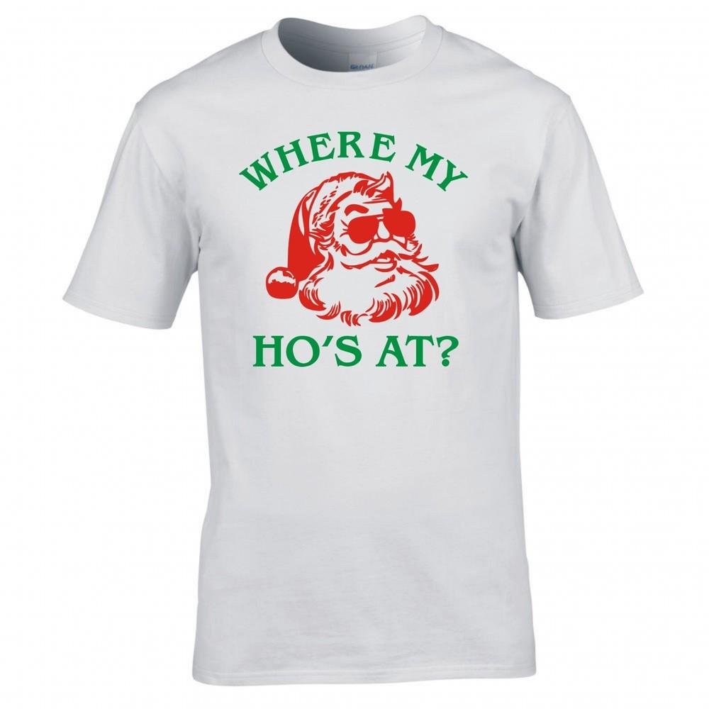 Funny Christmas Wheres My Hos At Tshirt 2XL