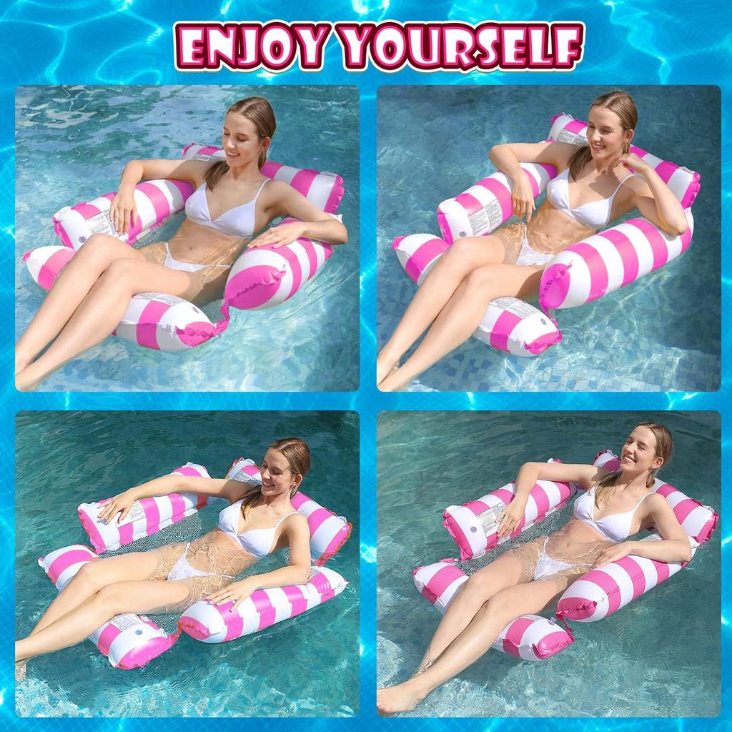 2pcs Air Mattress Pool Inflatable Water Toy, Inflatable Swimming Pool Hammock Air Mattress Pool for Adults and Children, Swimmin