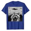 Alien UFO Funny Raccoon Stuffed Animal for Men, Women, Kids T-Shirt Raccoon Lover Graphic Tee Tops Short Sleeve Blouses Gifts