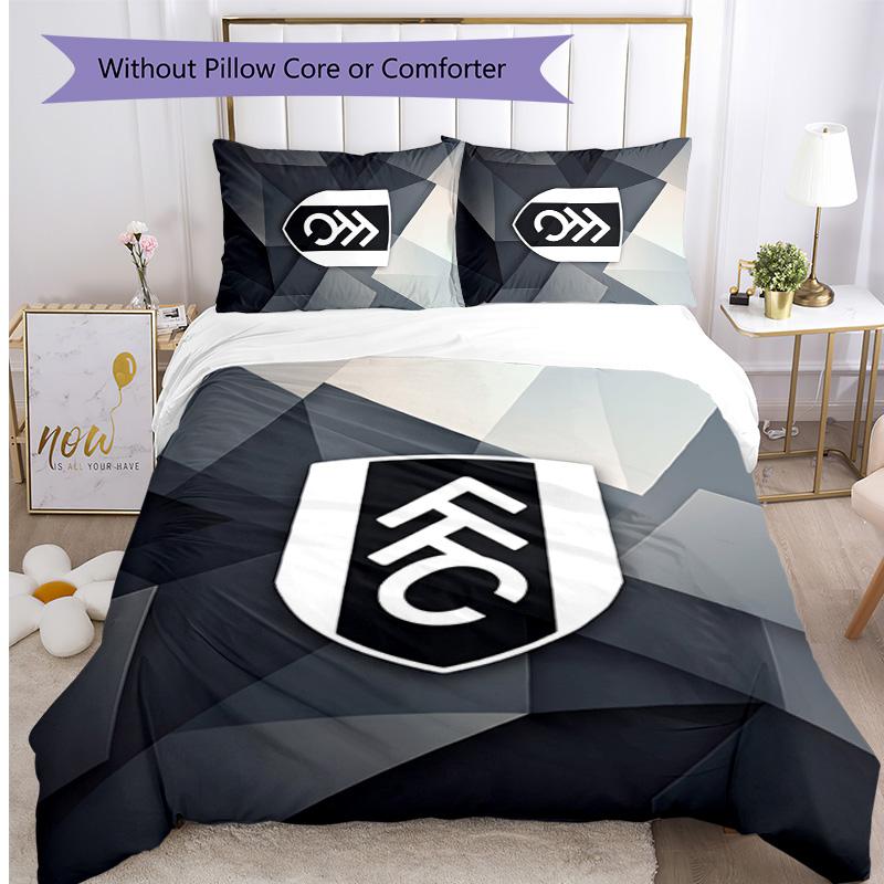 Ensemble de literie 3 pièces imprimé Fulham Football, Ensemble de housse de couette confortable et respectueux de la peau pour chambre à coucher