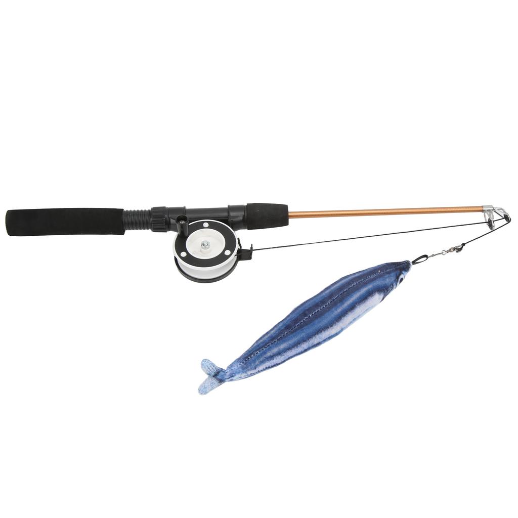 Funny Cat Stick Realistic Flexible Interactive Pulley Telescopic Fishing Rod Cat Toy for Cats(Saury