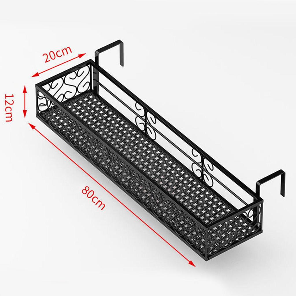Balconies Hanging Planter Iron Shelf Outdoor Flower Pot Display Rack for Patio Porch Fence Railing