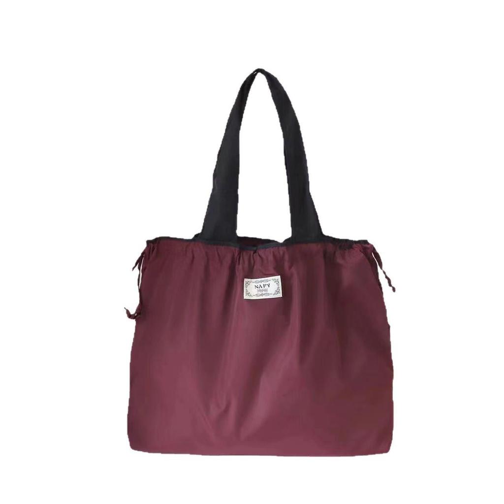 Large Capacity Foldable Shopping Tote with Drawstring