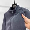Men Coat Stand-Up Collar Long Sleeve Zipper Closure Polar Fleece Jacket