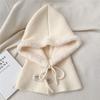 Solid Color Knitted Hooded Cap Wool Blend Earflap Hat Simple Winter Cap  Outdoor