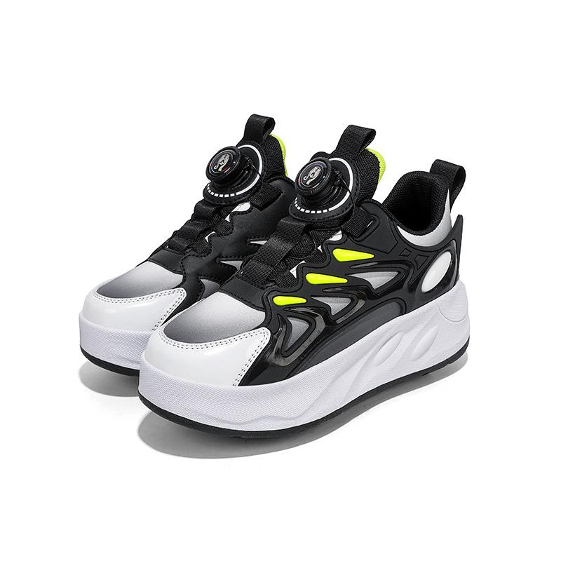 New Small Four-wheel Runaway Shoes Pulley Shoes Boys and Girls Students Skates Pulley Shoes Rotating Buckle Pulley