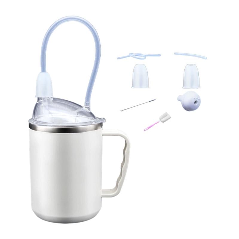 

Прочная металлическая кружка для питья 450 мл с защитой от проливания, идеально подходит для детей и путешествий белый