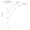 VidaXL Shelf Brackets 4 Pcs 15x2.5x11.5 Cm Black Stainless Steel, Wall Mount, Wall Shelf Bracket,, Bracket 30301