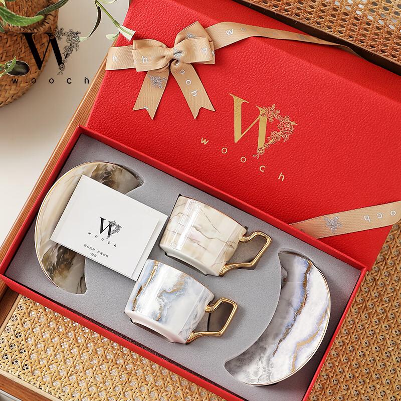 WOOCH Gold Sand Series Ceramic Couple Coffee Cups