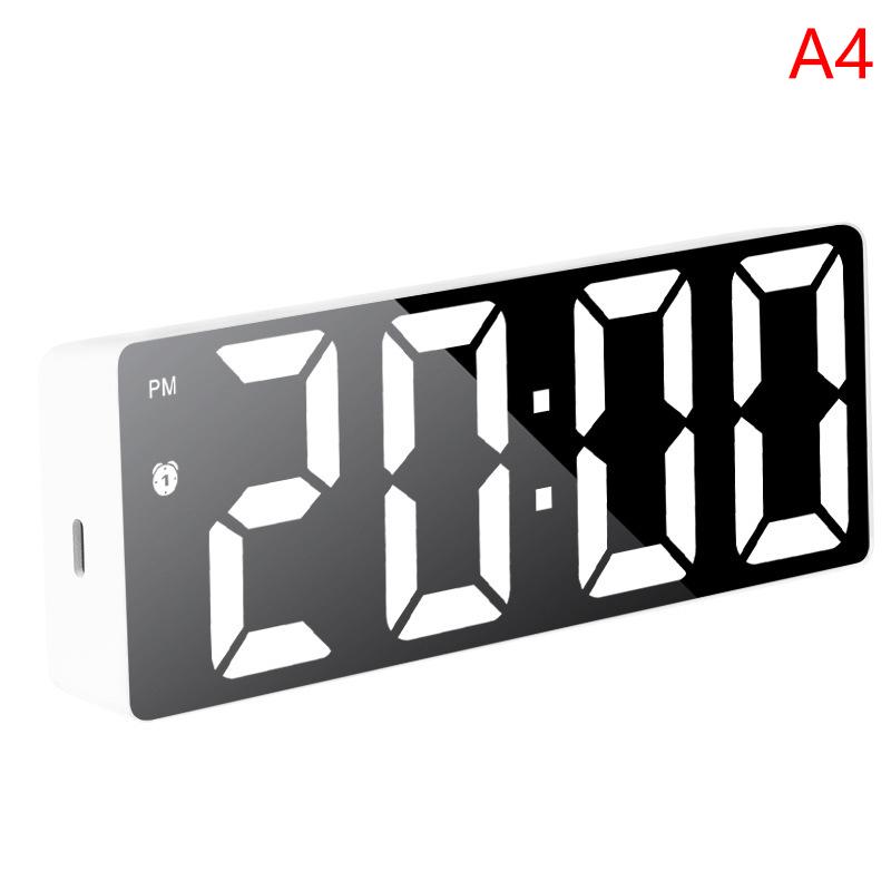 Simple Style Digital Clock LED Alarm Clock Bedroom Electronic Desktop Clock With Temperature Display Adjustable Brightness 12/24