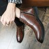 Leather Boots Men Zip Lace-up High Top British Versatile Men Fashion Business Dress Social Boots Mens Platform Casual Men Boots