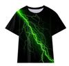 Source manufacturer, new children's clothing, lightning series children's short-sleeved T-shirt 3D printed short-sleeved T-shirt short-sleeved