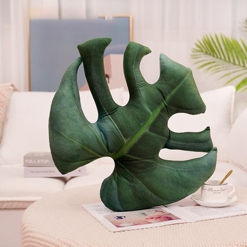 Tropical Plants Pillow for Living Room Sofa Cushion Leaf Pillow Turtle Back Decorative  Green Bedroom Leaves Plant Cushion