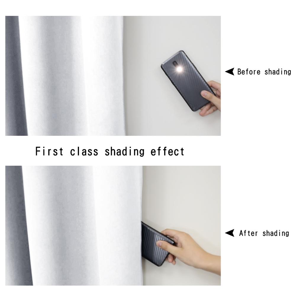 100% Blackout Window Curtain Panel for Bedroom Livingroom Heat and Full Light Blocking Drapes with Black Liner for Nursery Hotel