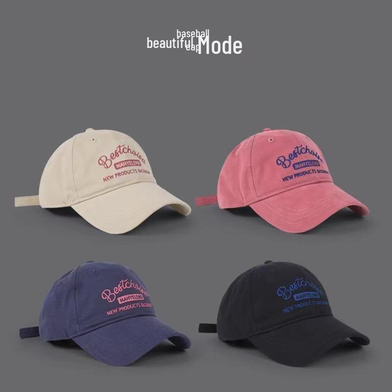 2026 American Retro Soft Top Baseball Cap: Women s Summer Fashion Embroidered Visor Hat – Slimming Style for Men and Women чёрный