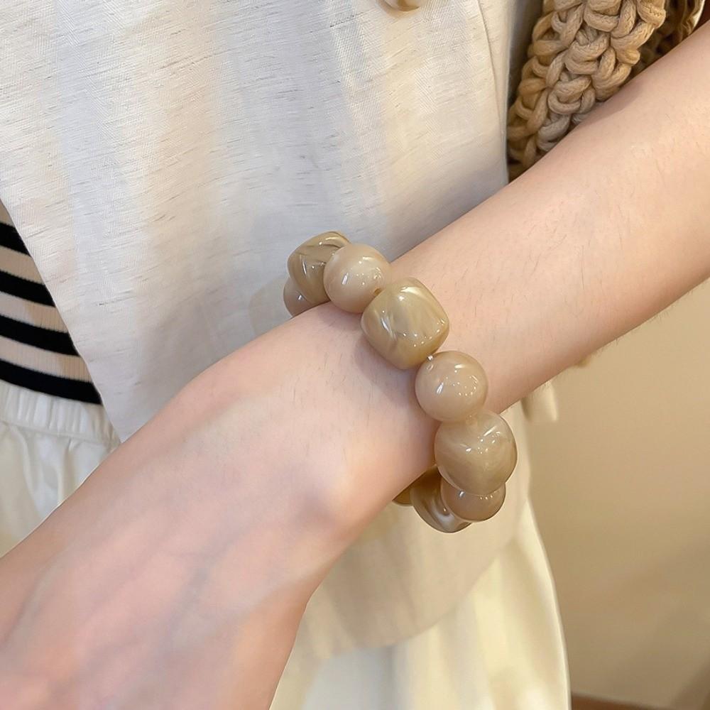 Retro Geometric Beaded Bracelet Square Round Women Bracelet Korean Style Irregular Acrylic Hand Jewelry Lovers