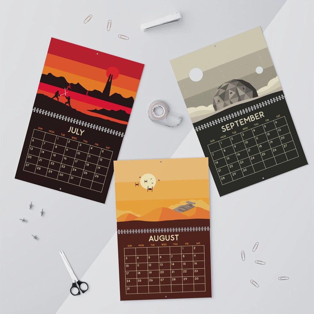 2026 Planet Station Calendar January-December 2026 Dates  Durable Paper Detailed Illustr for Home Office Decor Yearly Organizer