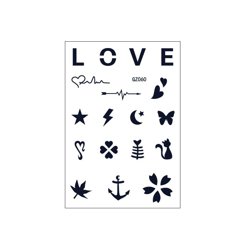 Beauty Stickers Plain Flowers Herbal Tattoo Stickers Waterproof Anime Cartoon Geometry Lasting Juice Tattoo Stickers