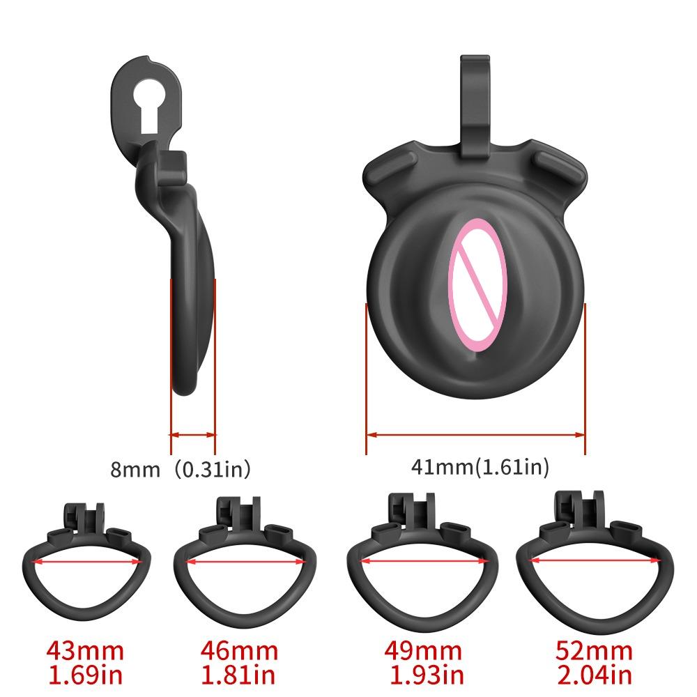 Negative/Micro/Small Chastity Cage for Sissy Sex Toy with 4 Size Cock Ring Pink/Black Bdsm Penis Urethral Lock Adult Toy for Men