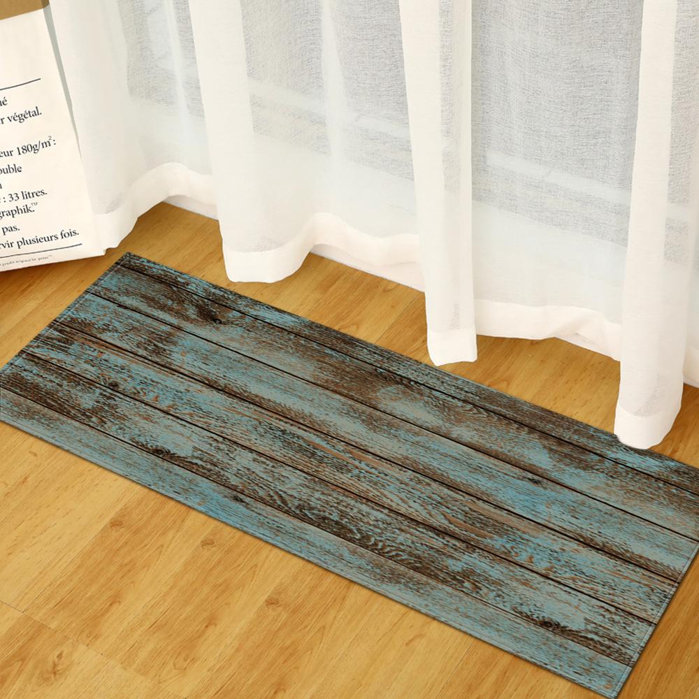 Wood Grain Household Door Mat Kitchen Absorbent Strip Bathroom Non-Slip Floor Mat Living Room Bedroom Carpet