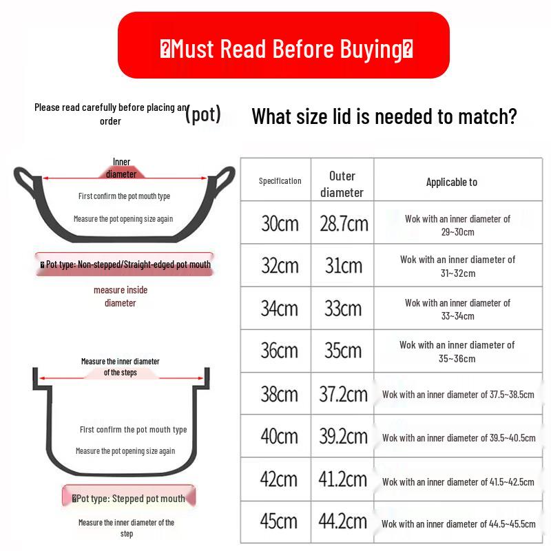 Thickened Stainless Steel High Arch Wok Lid