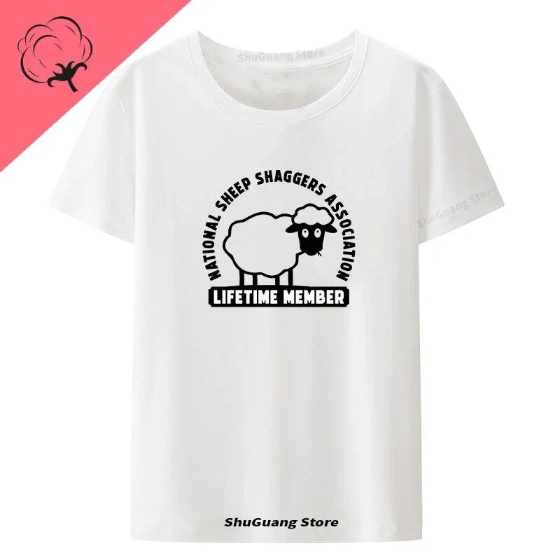 

Винтажная футболка SHEEP SHAGGERS ASSOCIATION, футболка с принтом, топы с буквами, милые футболки с рисунком, одежда унисекс, Wo, хлопковая футболка 4XL
