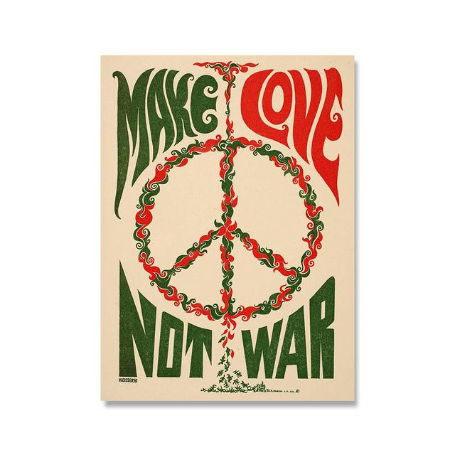 

Ретро стиль принты сделать искусство больше не война холст плакат Ретро настенная художественная картина Гостиная Спальня 21cm×30cm NoFrame
