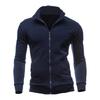 Herren Frühling und Herbst Mantel Reißverschluss Stehkragen Kapuzenpullover Einfarbig Oberbekleidung
