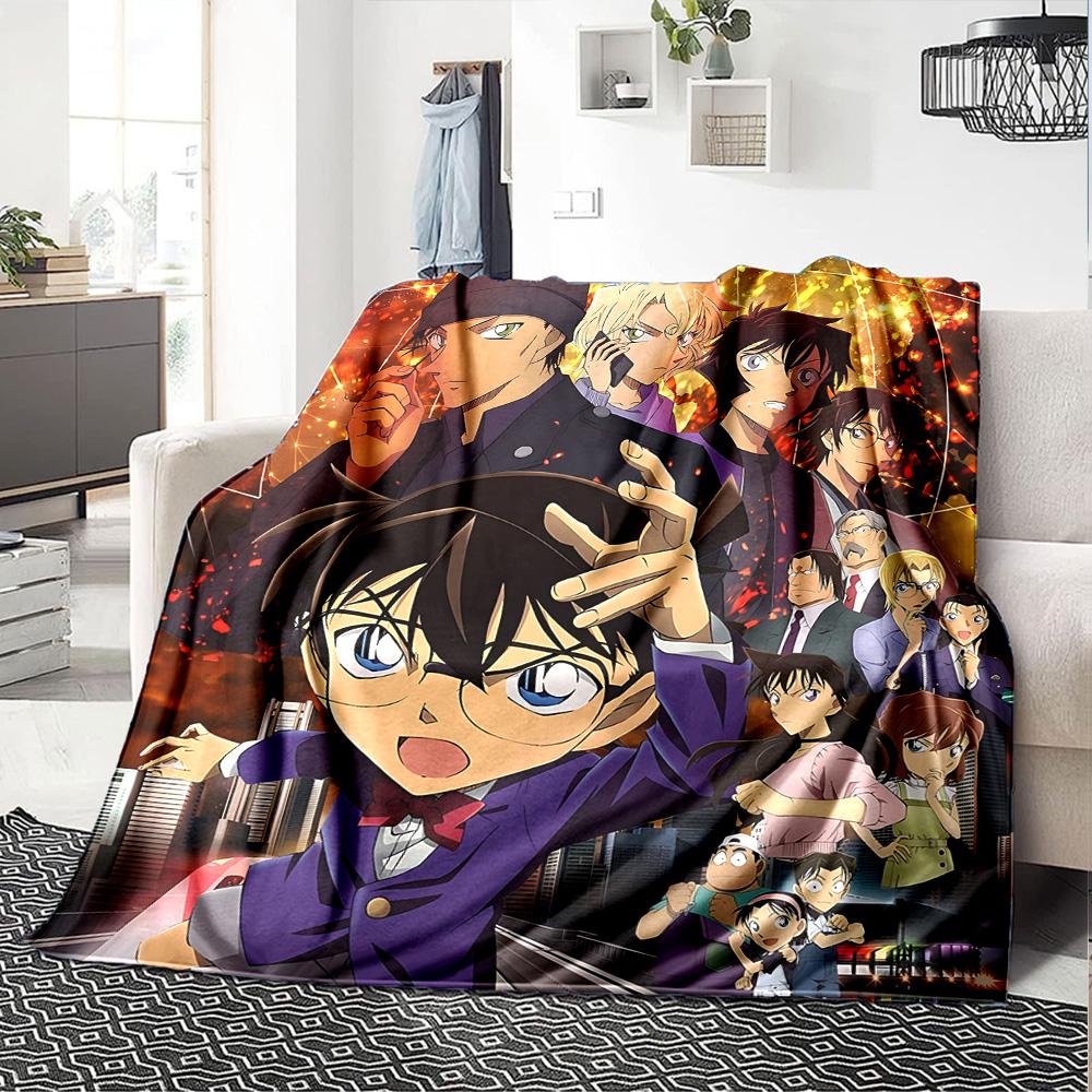 1pz Detective Conan Mystery Case Coperta in Flanella Super Morbida Carina Confortevole per Viaggio Biancheria da Letto Divano Divano Coperta Y7238