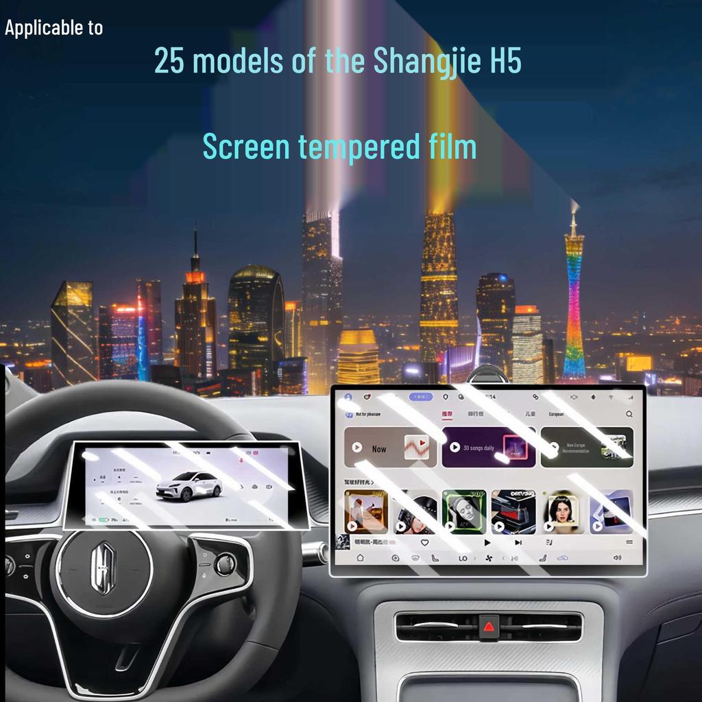 Tempered Glass Screen Protector for Shangjie H5 Center Console - Interior Decor & Car Modification Accessory for 25 Models.
