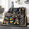 Autism Awareness Quotes Gift Blanket Ultra-Soft for Sofa Couch Office Bed Picnics Four Seasons Universal Digital Print Ideal Picnic Accessory Y47