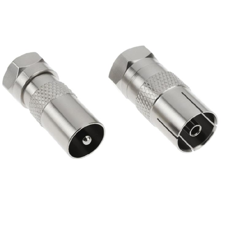 4Pcs Coaxials Cable Adapters F Male To TV9.5 Female RF Connectors For Aerials Signal Transfer