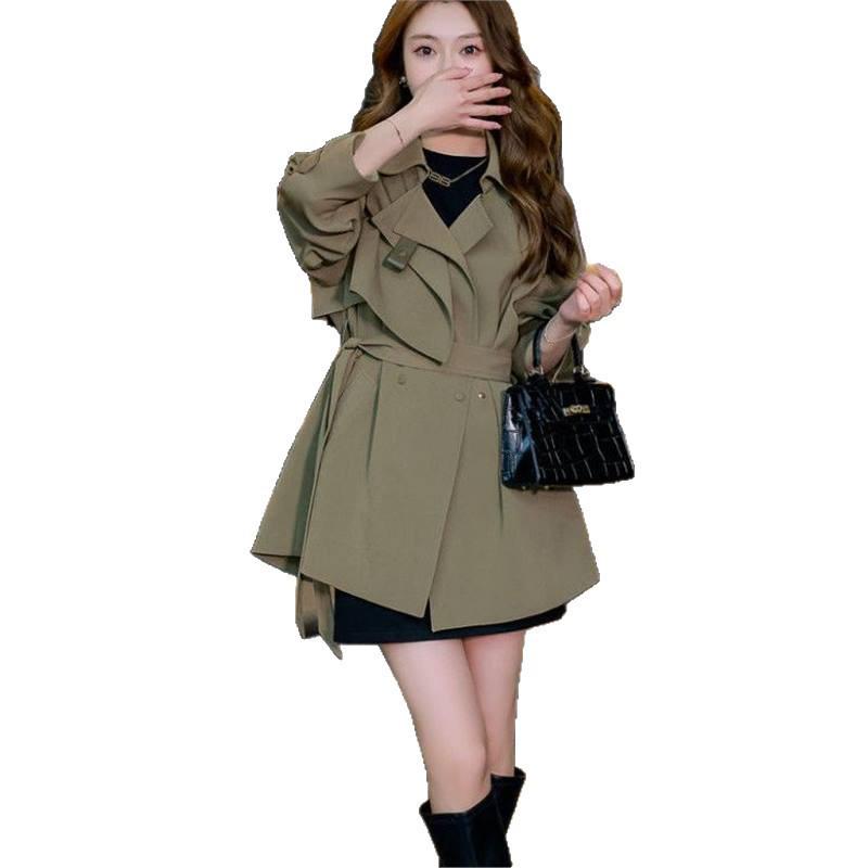 2025 Petite High-End Korean Style Trench Coat – Short Spring/Autumn Fashion