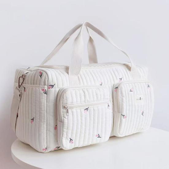 Bolsa de Fraldas Acolchoada Leve Grande Capacidade Padrão de Urso Bolsa para Mamãe com Alças de Ombro Acolchoadas Alça Superior Organizador Espaçoso