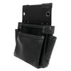 SK11 Black Nail Bag, 2-Tier, Swing Pocket Design, Reinforced Bottom, Leather-Like Fabric, Black Plated Hardware, SSL-NB-11