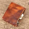 Top Layer Cowhide Women's Two Fold Wallet Fashionable Versatile Snap Button Men's Mini Coin Purse