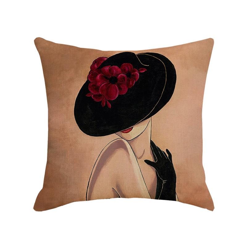 Character Linen Throw Pillow Cover Printed Car Sofa Bed Cushion Cushion Pillow Cover Home Furnishings