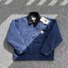 Giacca Unisex in Tela Retro con Collo Rialzato - Stile Americano Autunno/Inverno Revers Workwear