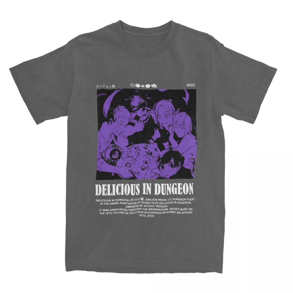 Men's T Shirt Dungeon Meshi Anime Marcille Laios T-Shirts Harajuku Delicious In Dungeon Summer Tee Shirt Y2K Cotton Tops