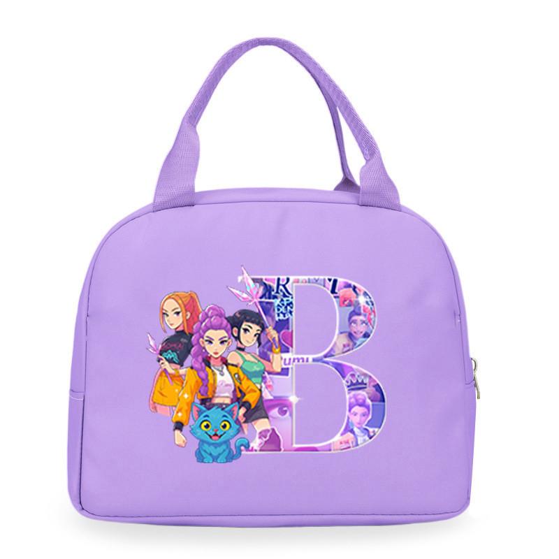 Kinderen Meisjes Kpop Rumi Zoey Mira Derpy Sajaboys Bedrukt Student Waterdicht Maaltijd Lunchbox Tas Casual Handtas