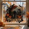 Halloween Home Holiday Ornaments Decoration, 2D Michael Acrylic Suncatcher, Window Hanging Decor with Pumpkin Decorations Tombstone, Stained