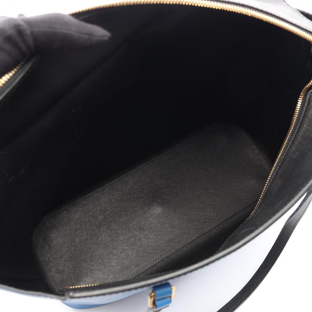 Used MCM Tote Bag leather Blue Used Women