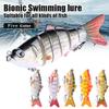 5 pièces Leurres de Pêche à la Nage Multi-Articulés Segmentés 3D Réalistes Leurres Durs Appâts de Pêche Hameçons de Pêche Leurres Artificiels Leurres Wobblers