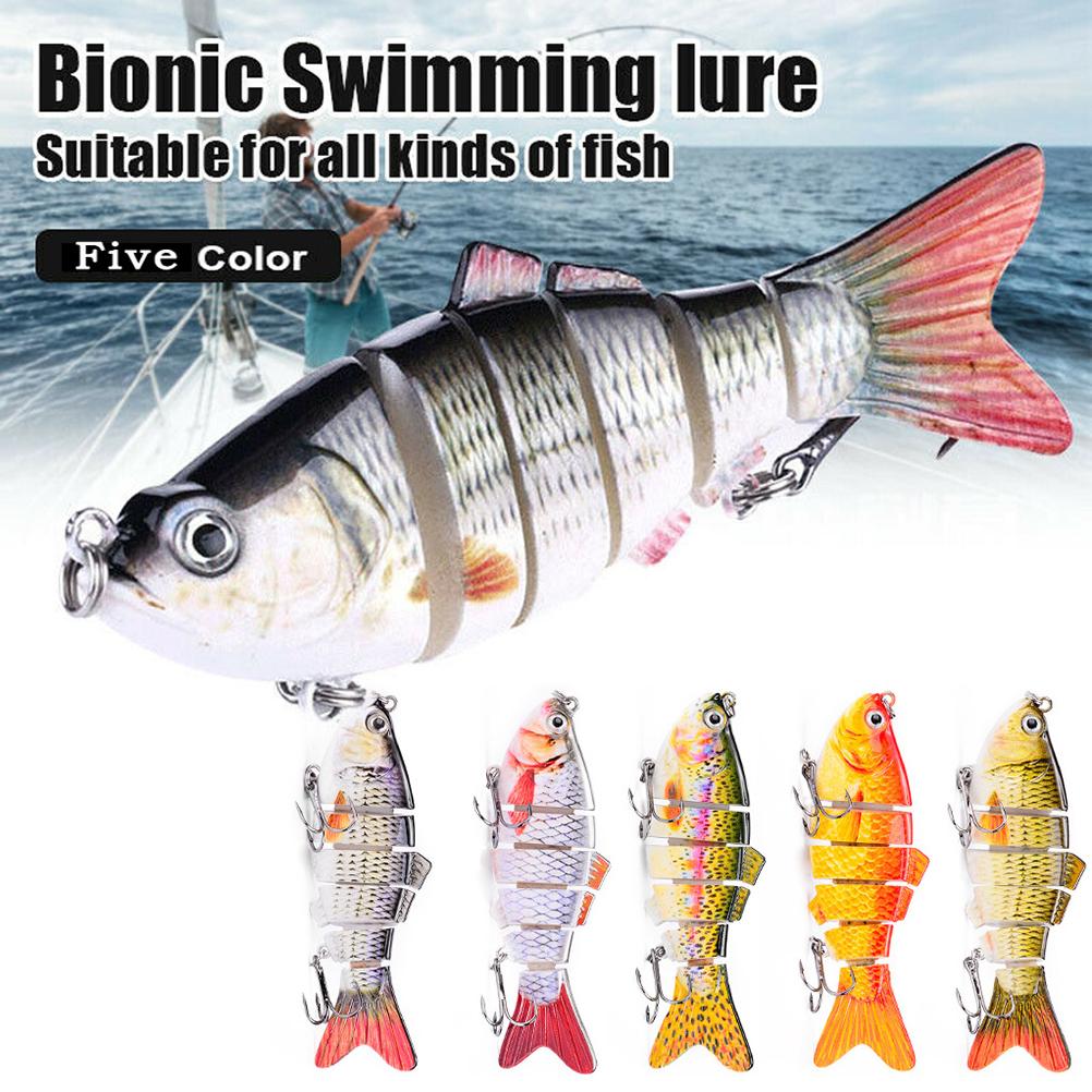 5 pièces Leurres de Pêche à la Nage Multi-Articulés Segmentés 3D Réalistes Leurres Durs Appâts de Pêche Hameçons de Pêche Leurres Artificiels Leurres Wobblers