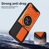 For Honor X6b 4G Magnetic Case Ring Holder Foldable Kickstand TPU PC Phone Cover with Camera Lens Slider