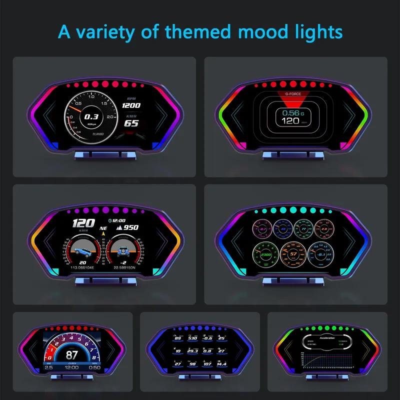 QC P3 HUD OBD+GPS Dual System 36 Functions Car Head Up Display GPS Speedometer Tachometer Slope Meter Water Temp Speed Alarm